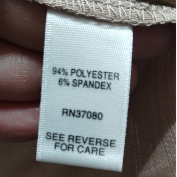 NWT Cato EST 1946 Size Medium Tan Cowl-Neck Draped Stretchy Ribbed Top - Picture 4 of 5